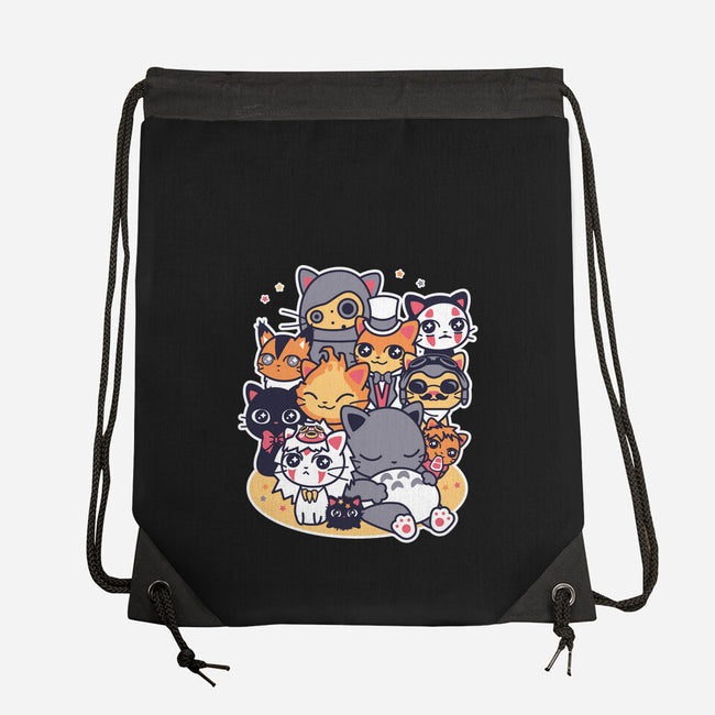 Miyazaki Cats-none drawstring bag-Domii