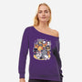 Miyazaki Cats-womens off shoulder sweatshirt-Domii