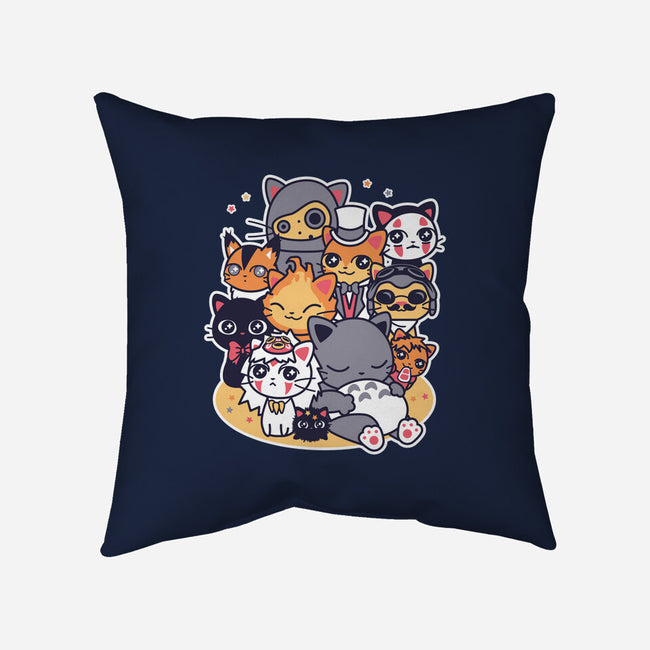 Miyazaki Cats-none removable cover w insert throw pillow-Domii