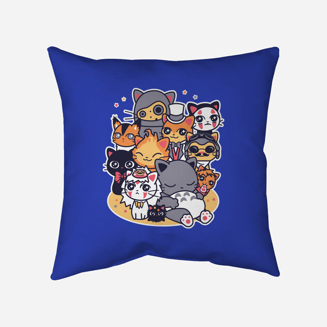 Miyazaki Cats-none removable cover w insert throw pillow-Domii