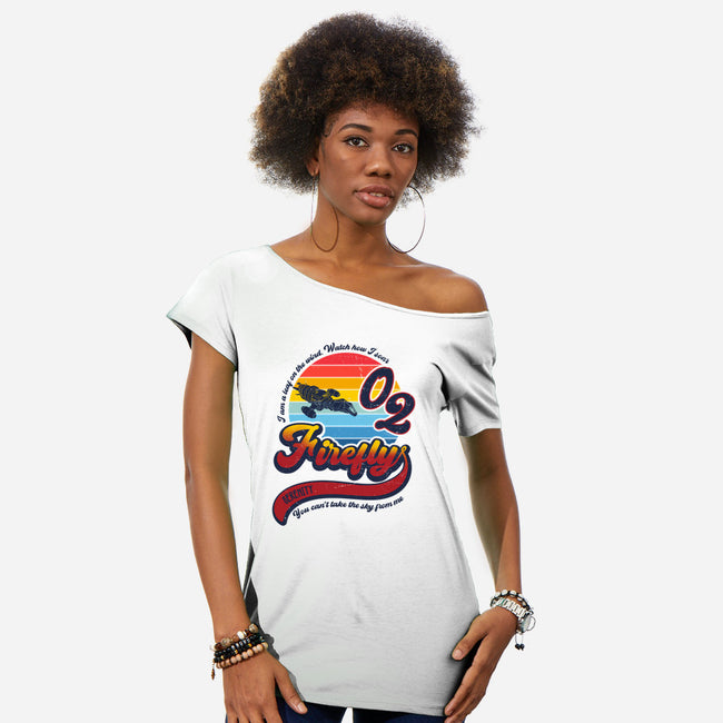Can't Take the Sky-womens off shoulder tee-DrMonekers