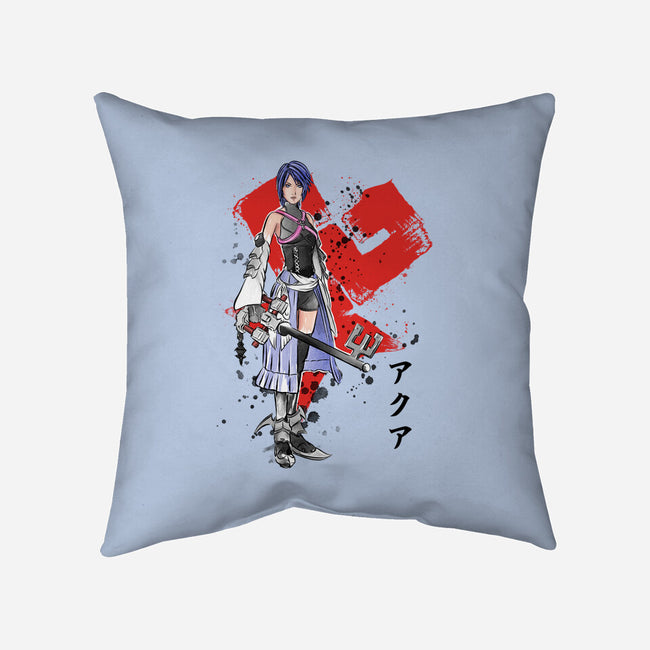 Keyblade Master Aqua-none non-removable cover w insert throw pillow-DrMonekers