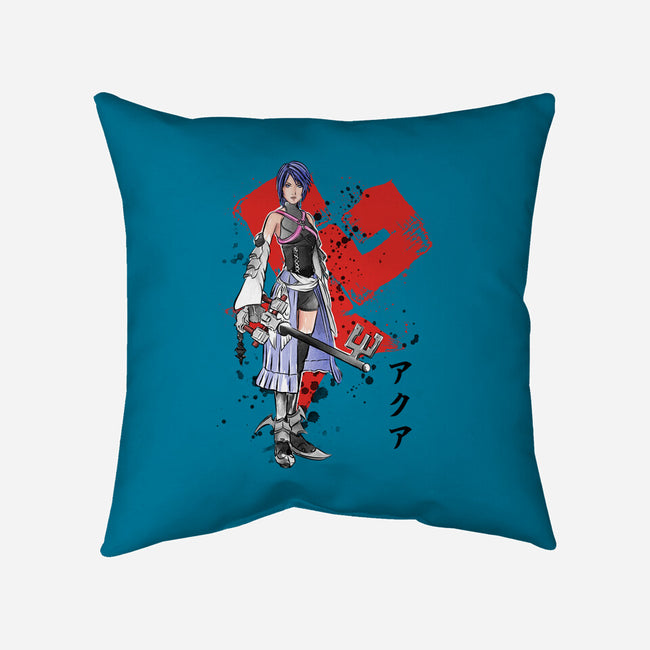 Keyblade Master Aqua-none non-removable cover w insert throw pillow-DrMonekers