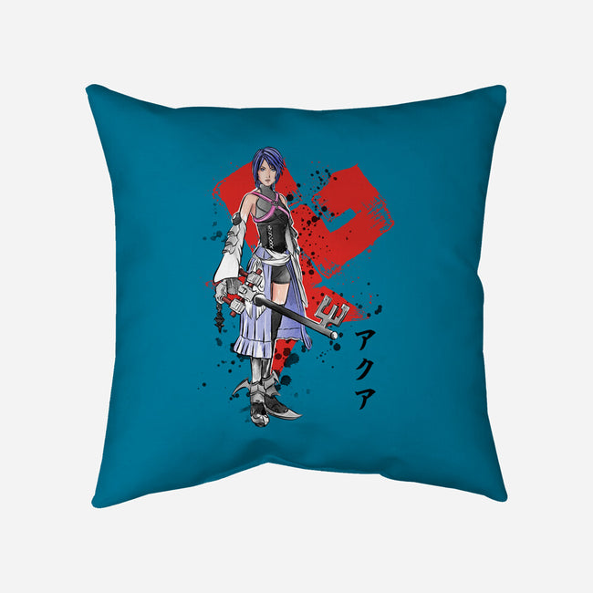 Keyblade Master Aqua-none removable cover w insert throw pillow-DrMonekers