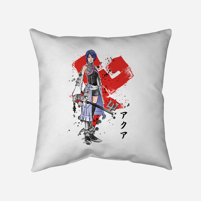 Keyblade Master Aqua-none removable cover w insert throw pillow-DrMonekers