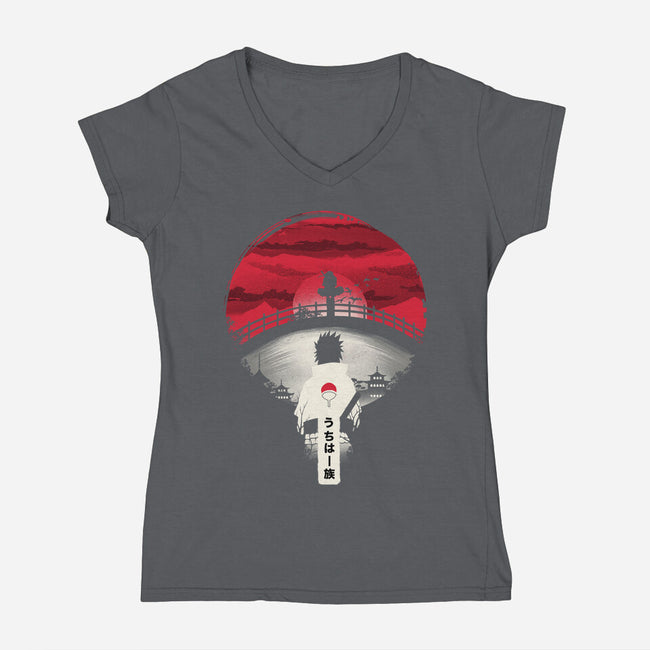 Uchiha Night-womens v-neck tee-dandingeroz