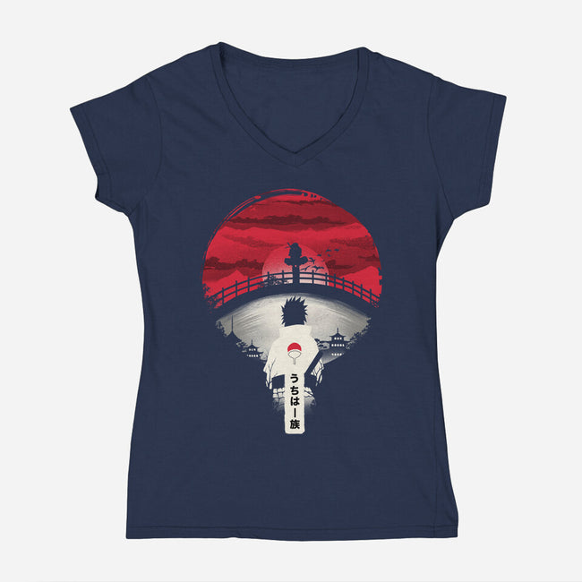 Uchiha Night-womens v-neck tee-dandingeroz