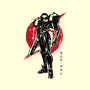 Galactic Bounty Hunter Sumi-E-none non-removable cover w insert throw pillow-DrMonekers