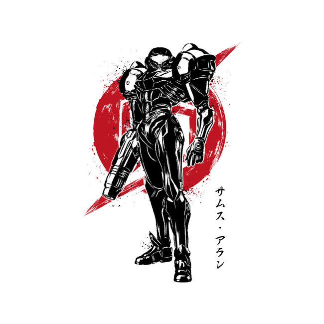 Galactic Bounty Hunter Sumi-E-none non-removable cover w insert throw pillow-DrMonekers