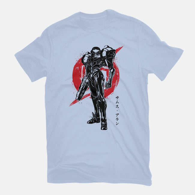 Galactic Bounty Hunter Sumi-E-womens basic tee-DrMonekers