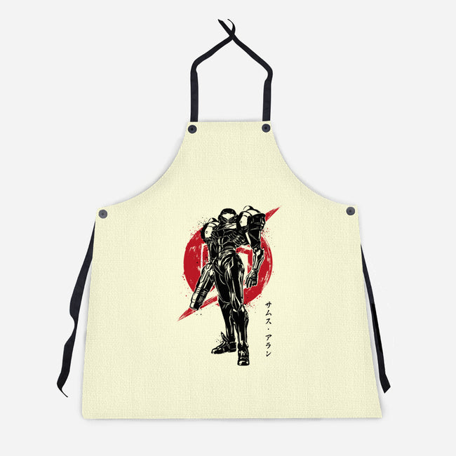 Galactic Bounty Hunter Sumi-E-unisex kitchen apron-DrMonekers