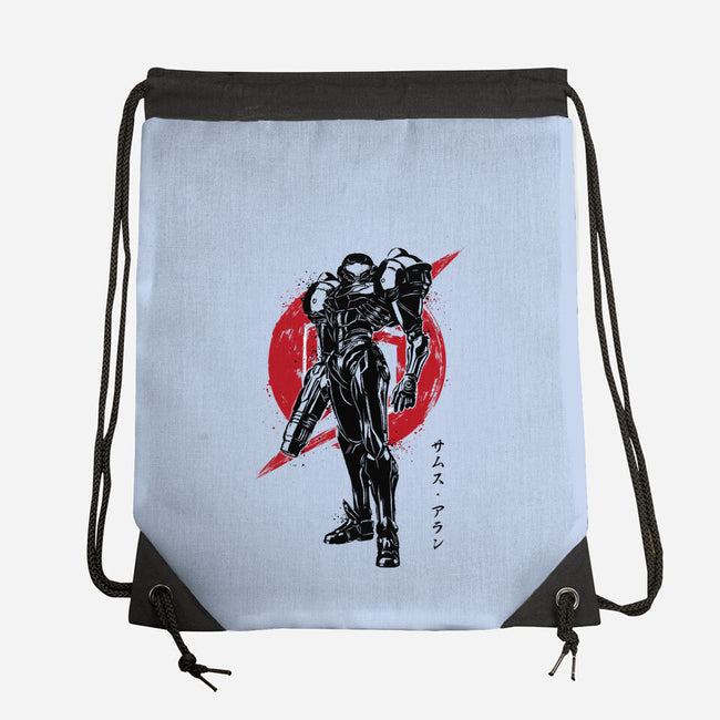 Galactic Bounty Hunter Sumi-E-none drawstring bag-DrMonekers