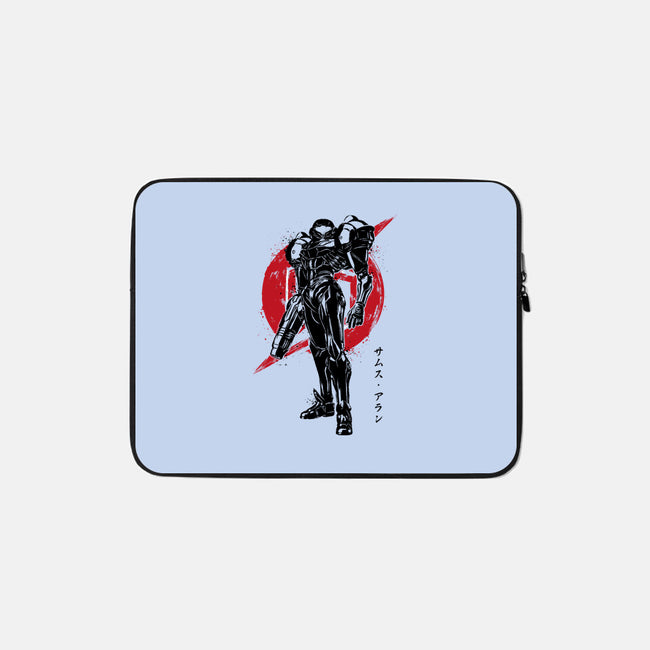 Galactic Bounty Hunter Sumi-E-none zippered laptop sleeve-DrMonekers