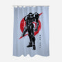 Galactic Bounty Hunter Sumi-E-none polyester shower curtain-DrMonekers
