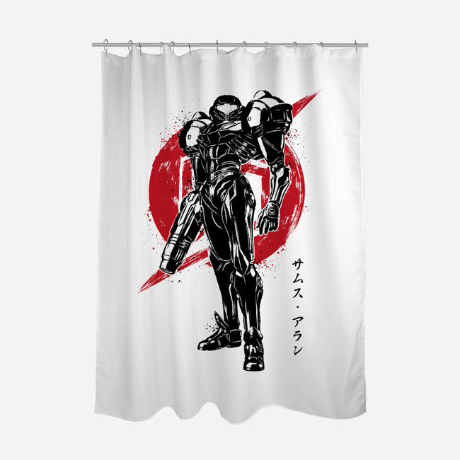 Galactic Bounty Hunter Sumi-E-none polyester shower curtain-DrMonekers