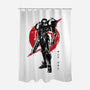 Galactic Bounty Hunter Sumi-E-none polyester shower curtain-DrMonekers