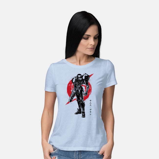 Galactic Bounty Hunter Sumi-E-womens basic tee-DrMonekers