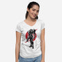 Galactic Bounty Hunter Sumi-E-womens v-neck tee-DrMonekers