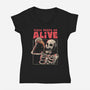 Pizza Keeps Me Alive-womens v-neck tee-eduely