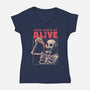 Pizza Keeps Me Alive-womens v-neck tee-eduely