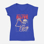 Pizza Keeps Me Alive-womens v-neck tee-eduely