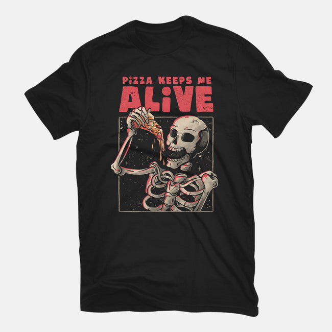 Pizza Keeps Me Alive-youth basic tee-eduely