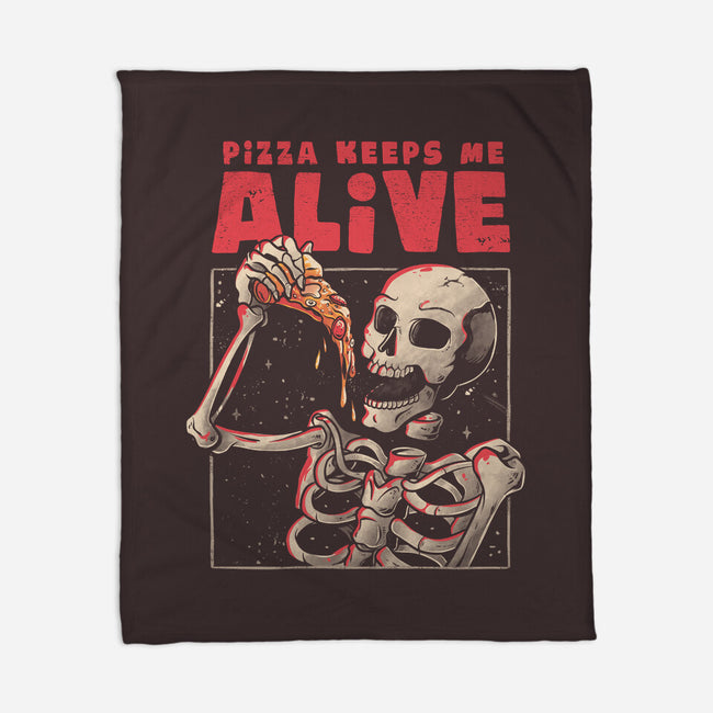 Pizza Keeps Me Alive-none fleece blanket-eduely
