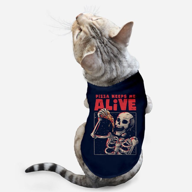 Pizza Keeps Me Alive-cat basic pet tank-eduely