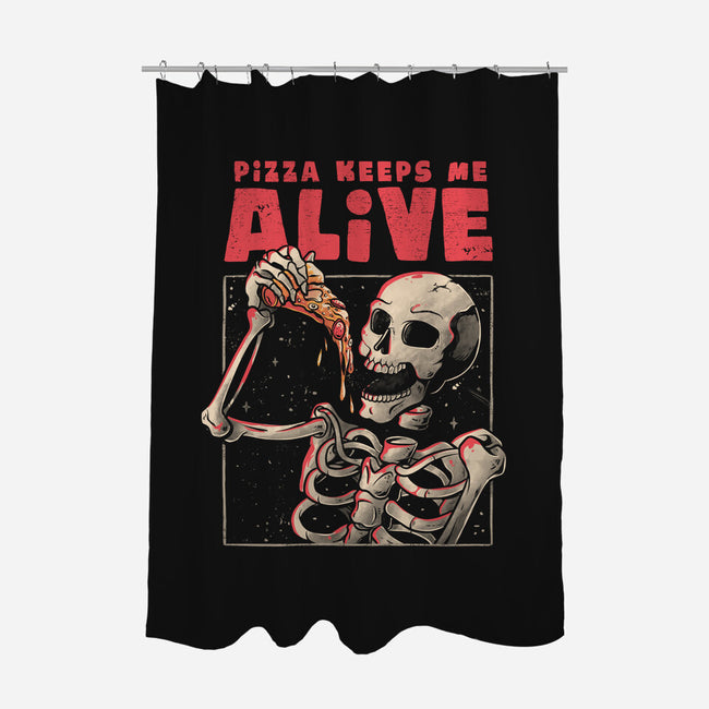 Pizza Keeps Me Alive-none polyester shower curtain-eduely