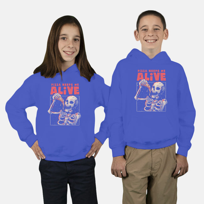Pizza Keeps Me Alive-youth pullover sweatshirt-eduely