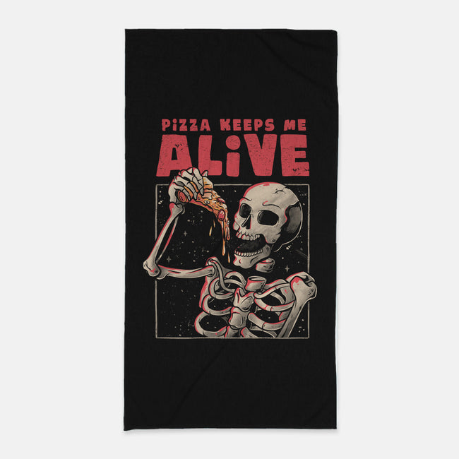 Pizza Keeps Me Alive-none beach towel-eduely