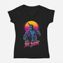 He'll Be Back-womens v-neck tee-ddjvigo