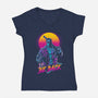 He'll Be Back-womens v-neck tee-ddjvigo