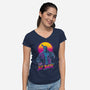 He'll Be Back-womens v-neck tee-ddjvigo