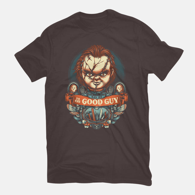 Say Hi To The Good Guy-womens basic tee-glitchygorilla