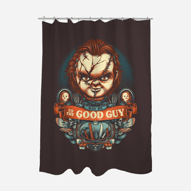 Say Hi To The Good Guy-none polyester shower curtain-glitchygorilla