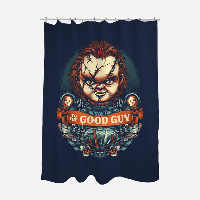 Say Hi To The Good Guy-none polyester shower curtain-glitchygorilla