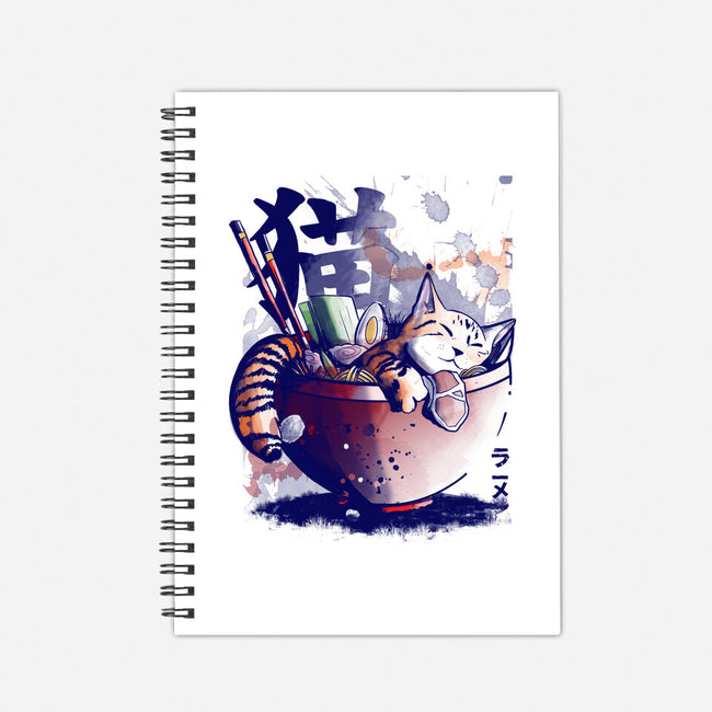 Cat Sleeping Ramen-none dot grid notebook-fanfabio