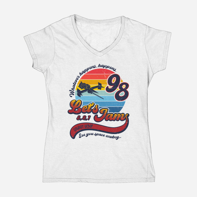 3, 2, 1. Let's Jam!-womens v-neck tee-DrMonekers
