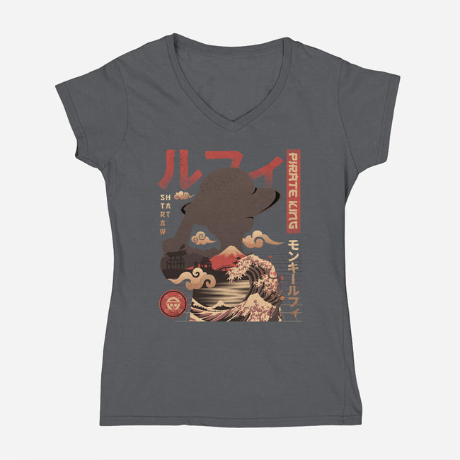 One Piece Pirate-womens v-neck tee-hirolabs