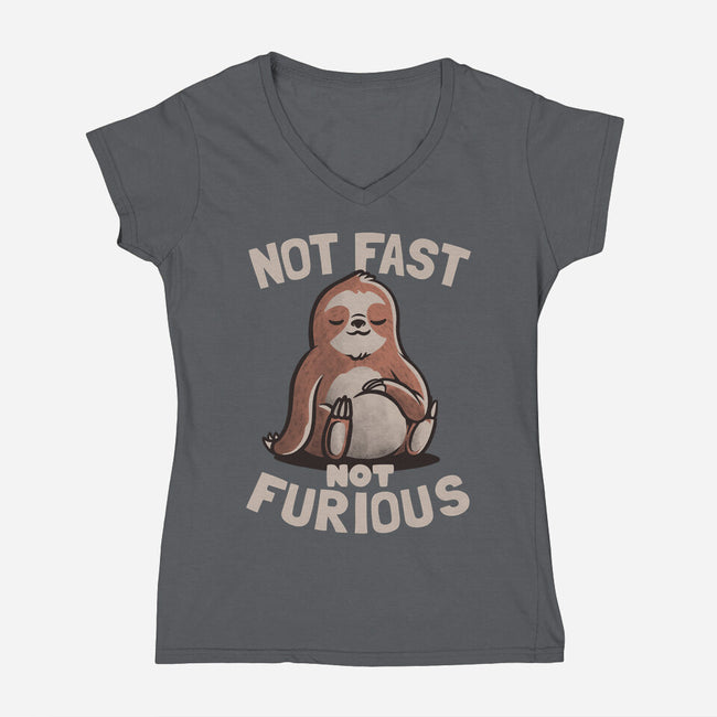 Not Fast and Not Furious-womens v-neck tee-eduely