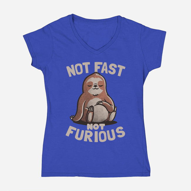 Not Fast and Not Furious-womens v-neck tee-eduely