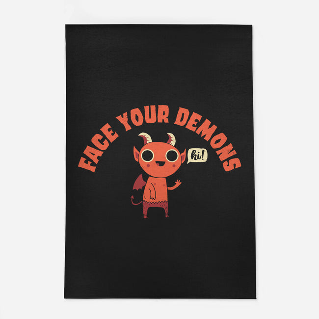 Face Your Demons-none indoor rug-DinoMike