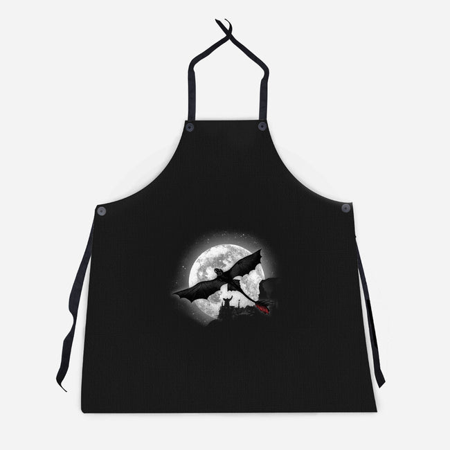 Moonlight Dragon Rider-unisex kitchen apron-fanfreak1