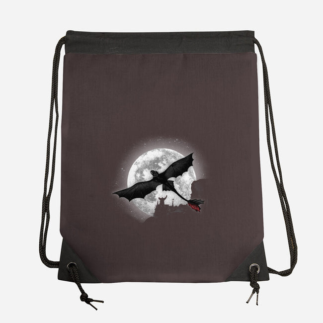 Moonlight Dragon Rider-none drawstring bag-fanfreak1