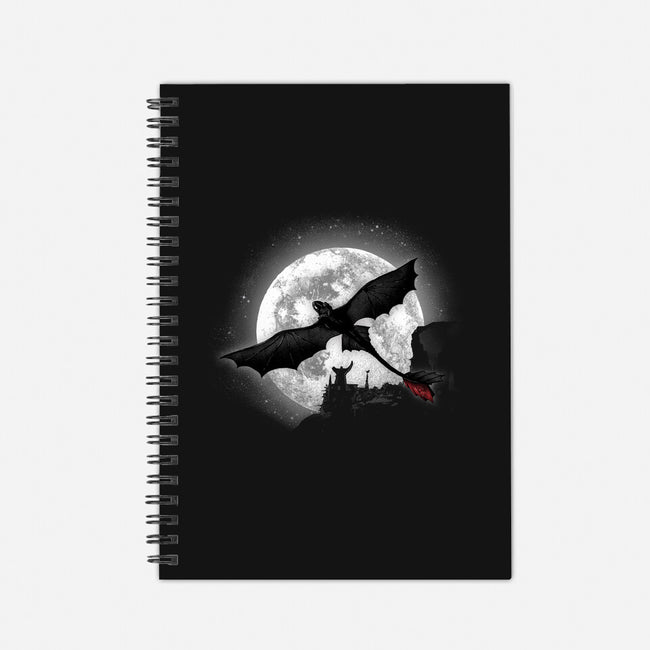 Moonlight Dragon Rider-none dot grid notebook-fanfreak1