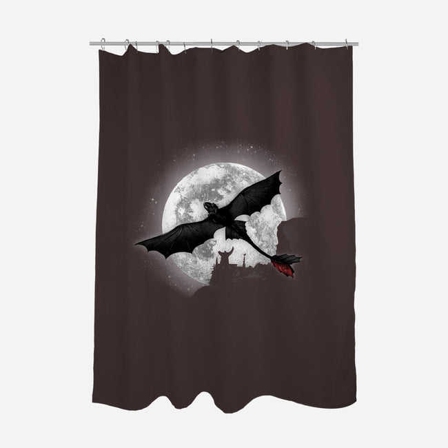 Moonlight Dragon Rider-none polyester shower curtain-fanfreak1