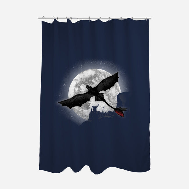 Moonlight Dragon Rider-none polyester shower curtain-fanfreak1