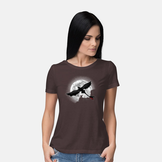 Moonlight Dragon Rider-womens basic tee-fanfreak1