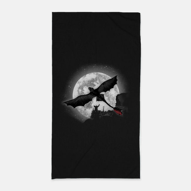 Moonlight Dragon Rider-none beach towel-fanfreak1